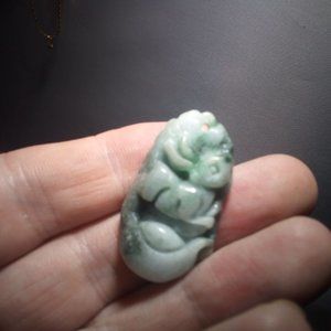 Stone Jewelry Pendant Chinese Japanese Rabbit